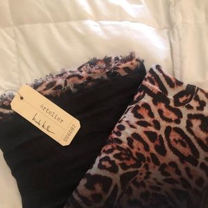 Nicole Miller leopard print scarf